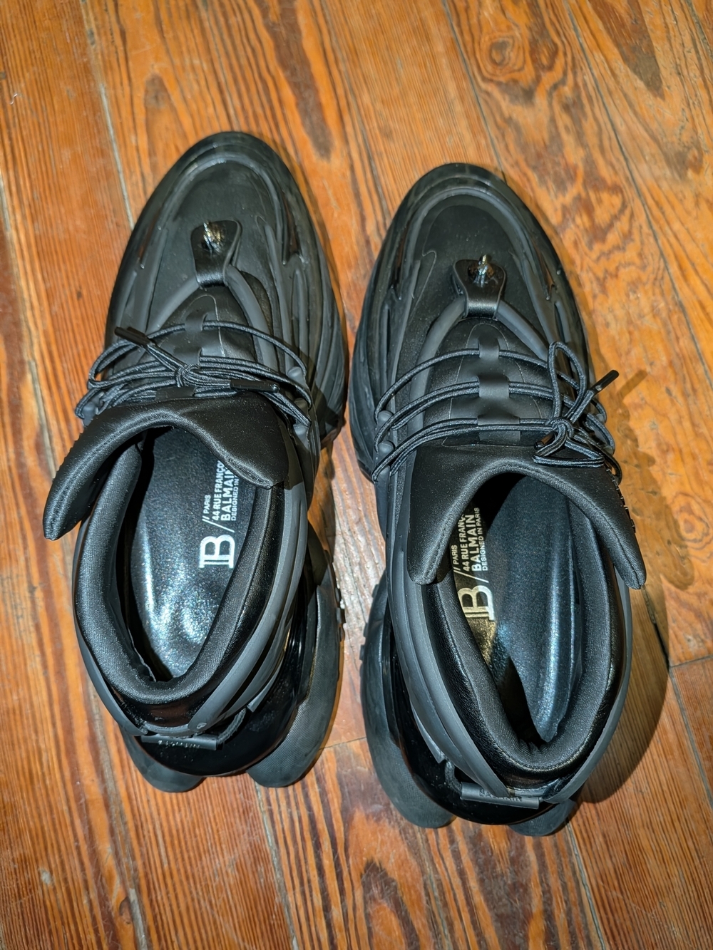 AUTHENTIC Balmain Men's Triple Black Unicorn Sneakers - Picture 2 of 6